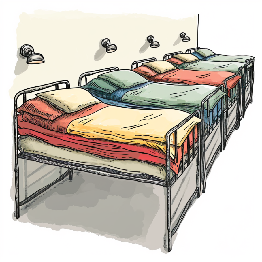 illustration of shelter beds