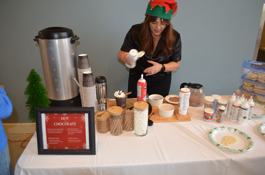PHS 2023 Mental Health Christmas Party. Hot chocolate station