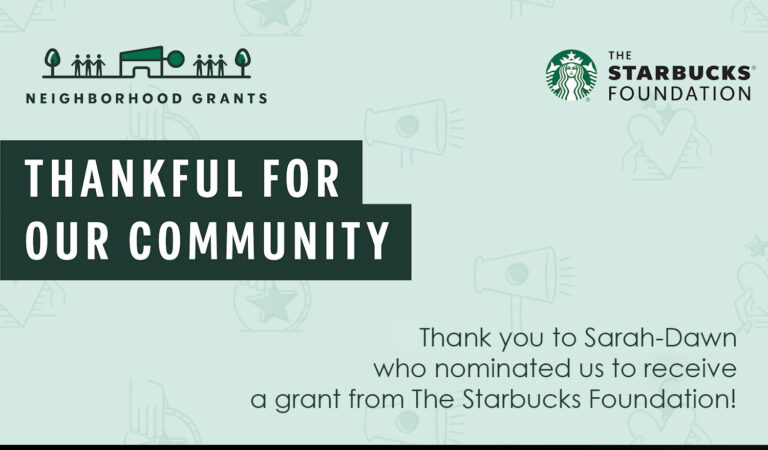 PHS thanks for receiving Starbucks Grant